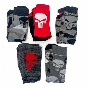 Mens Marvel Socks Punisher Socks Marvel Collectible Socks - LOT OF 5 Pairs